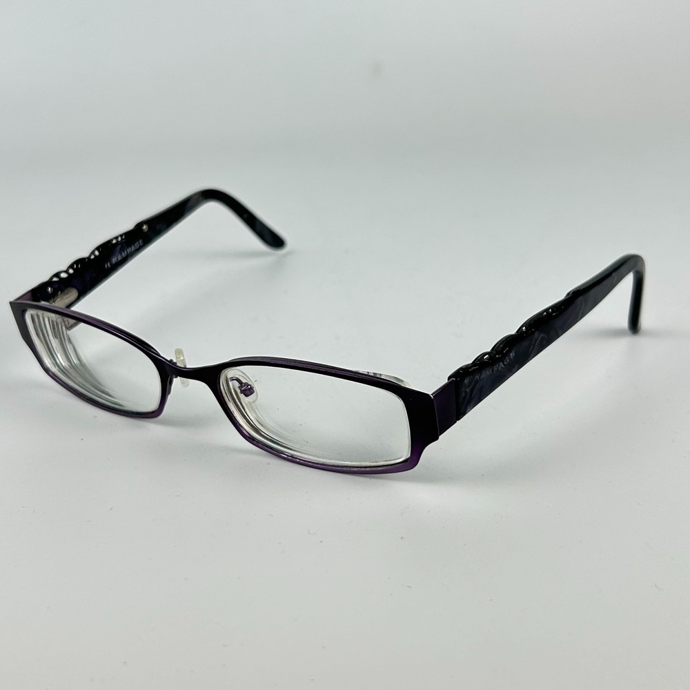 Rampage R 181 Unisex Eyeglasses‎ Black & Purple Plastic Full Rim 51-17-135 mm